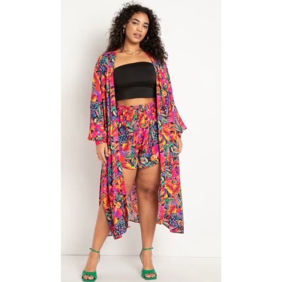 Vibrant Floral Swim Cover-Up - Picture 1 of 9